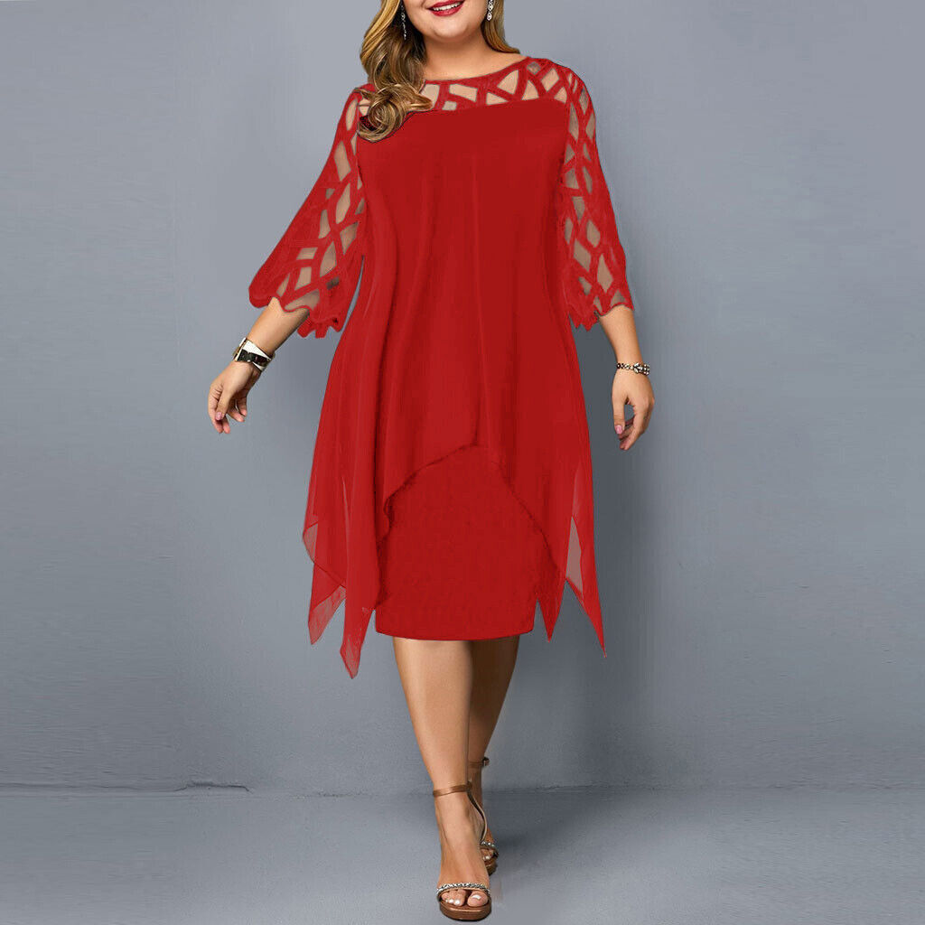Blandine | Vestido de Noche Talla Grande – Estilo Elegante y Dobladillo Asimétrico