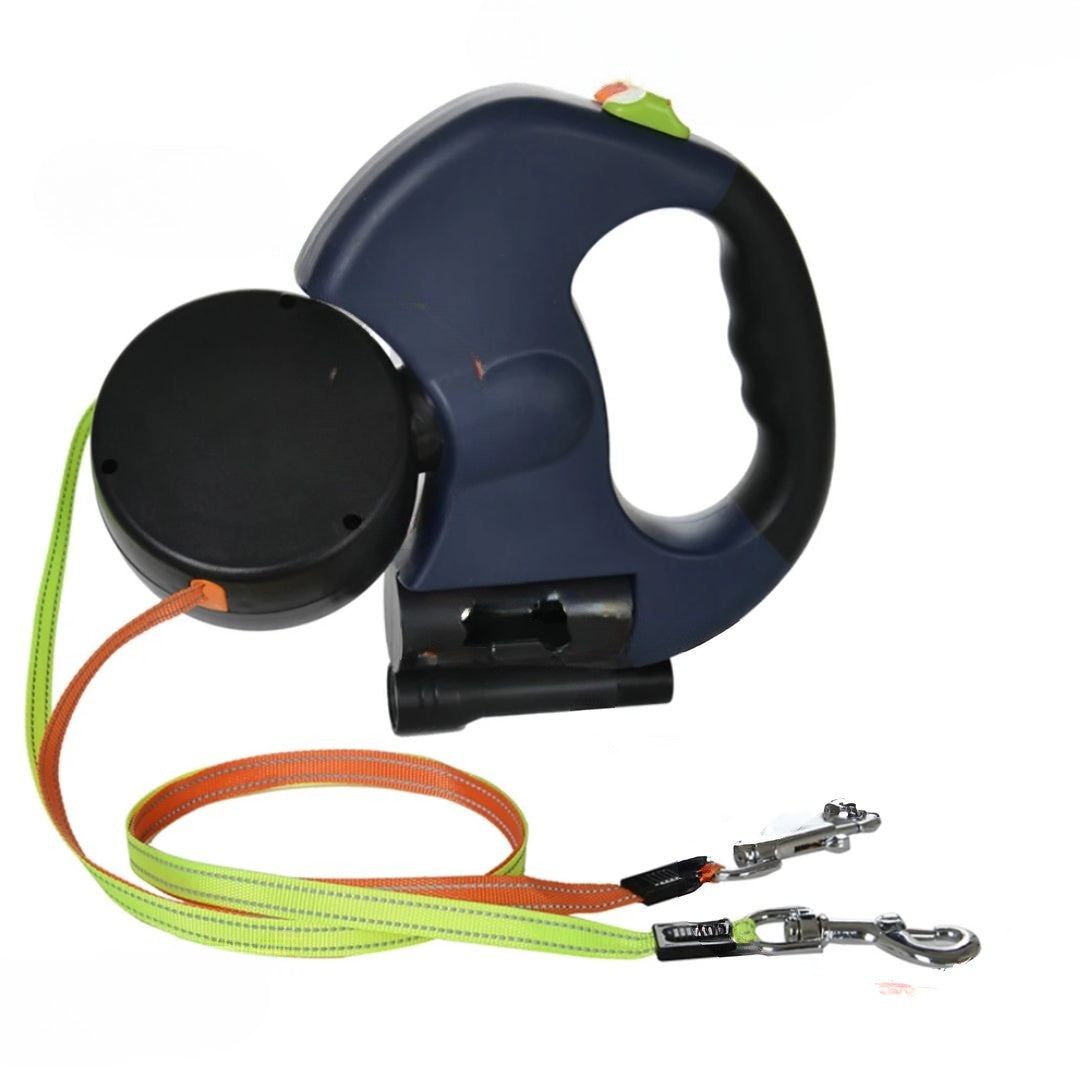 Αναδιπλούμενος λουρί για σκύλους – Με LED φακό και διανομέα σακουλών