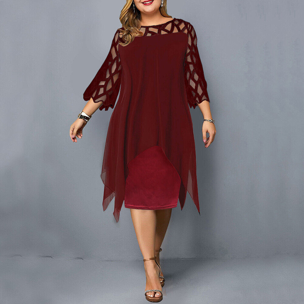 Blandine | Vestido de Noche Talla Grande – Estilo Elegante y Dobladillo Asimétrico