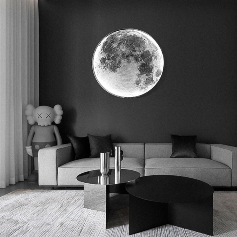 Nástěnná lampa 3D LED – Měsíc pro jedinečnou atmosféru