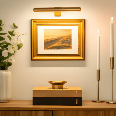 Candeeiro de parede LED recarregável USB sem fios - Rotação total e recarga prática