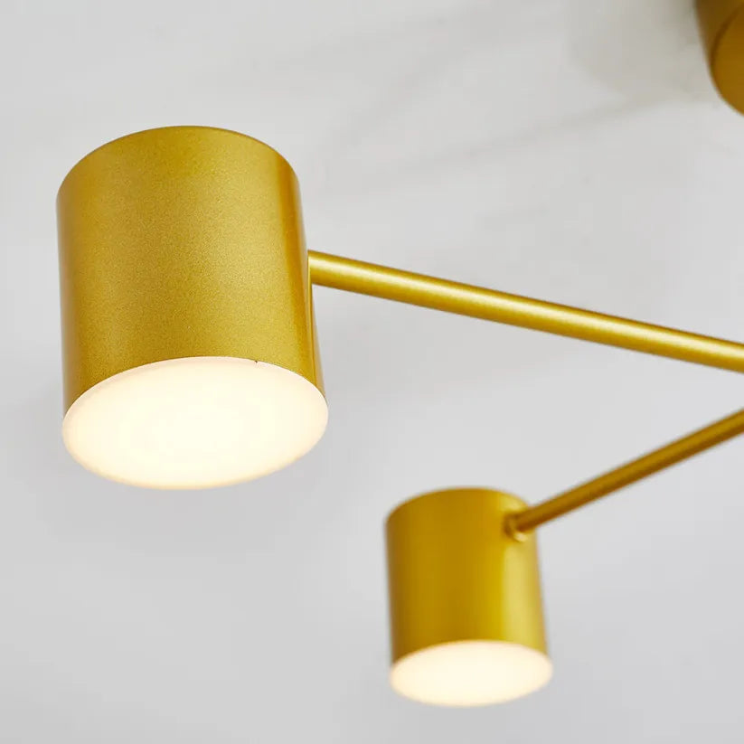 Luminária Moderna com 6 Cabeças LED Orientáveis – Iluminação Versátil e Design Elegante