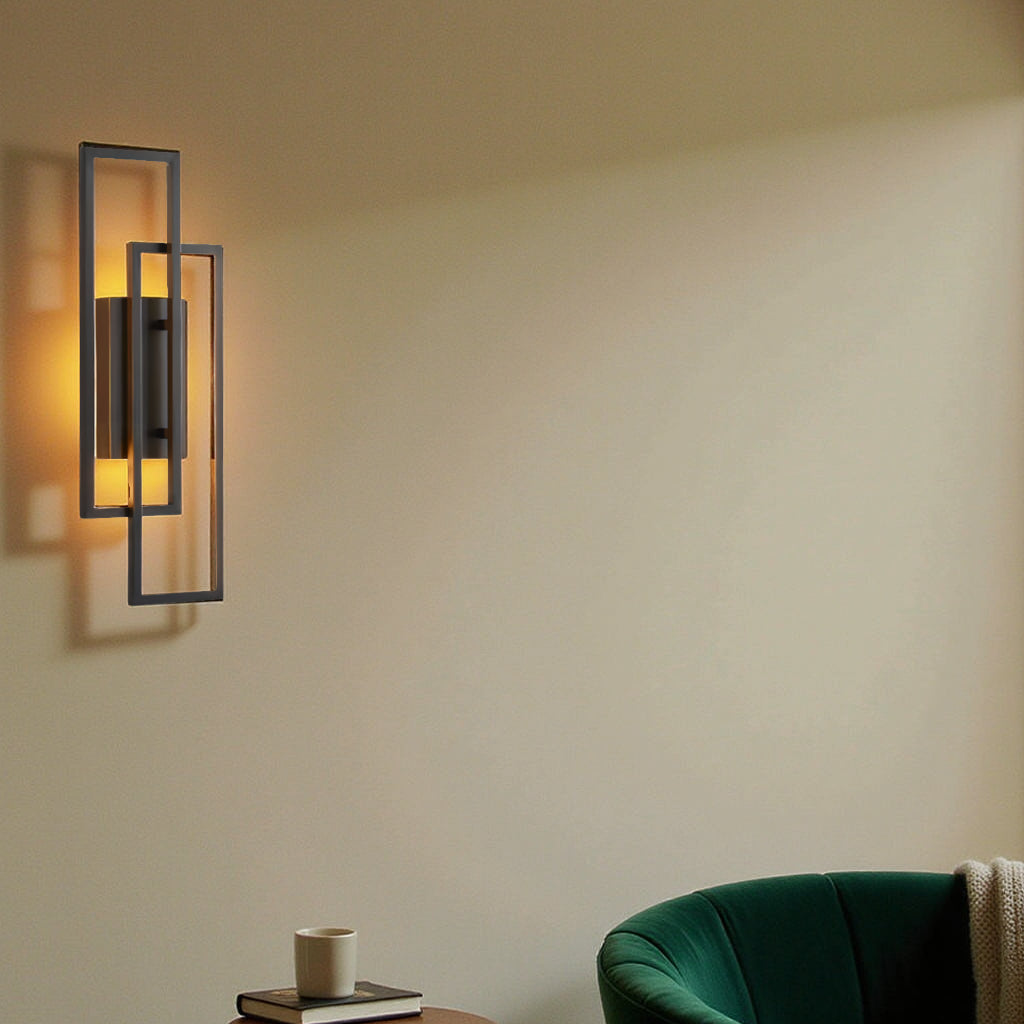 Rechteckige geometrische Wandlampe – Eleganz und Modernität 