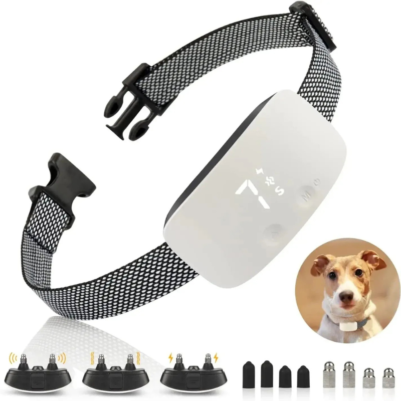 Anti-Bark Halsband För Hund – Uppladdningsbart Och Vattentåligt 