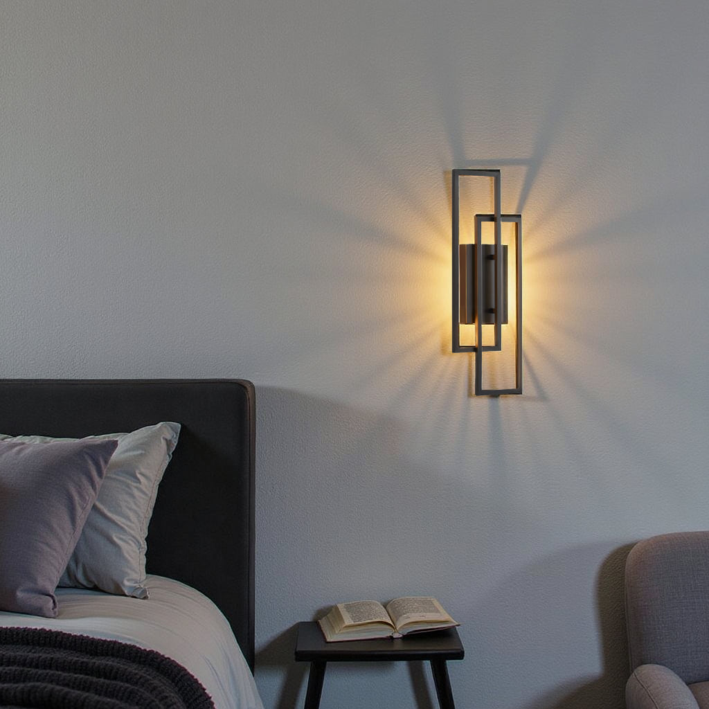 Rechteckige geometrische Wandlampe – Eleganz und Modernität 