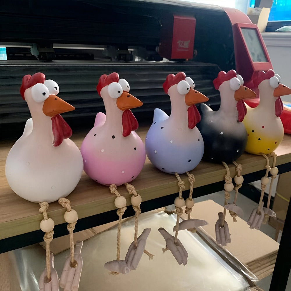 Statue De Coq Aux Grands Yeux — Décoration Originale & Détails Amusants