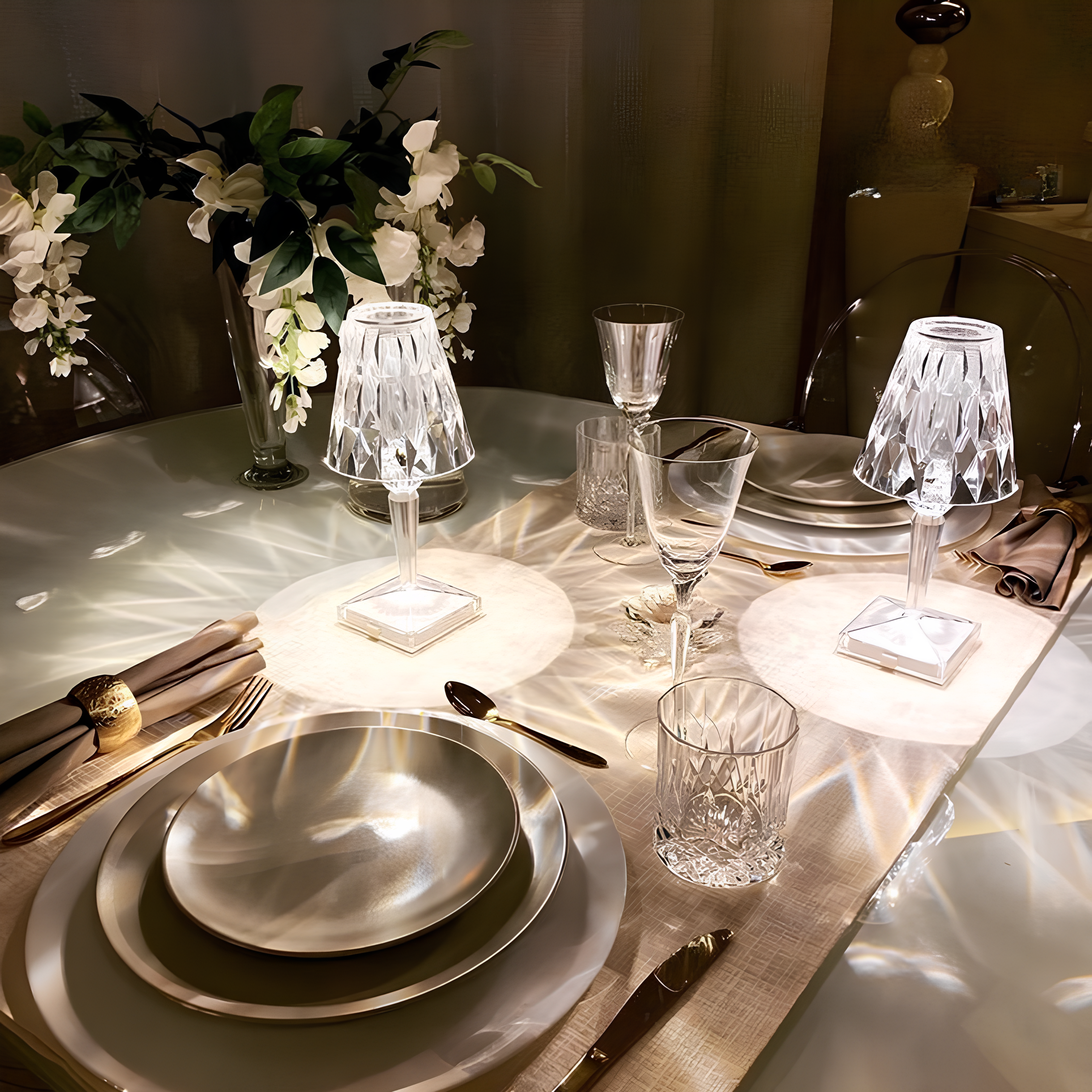 Lampă de birou cristalină – eleganță modernă și atmosferă caldă 