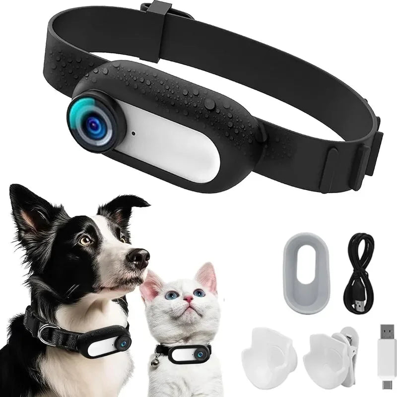 犬猫用ミニカメラ首輪-没入型ビジョン＆HD