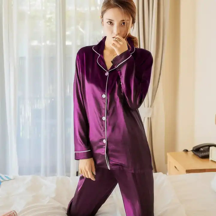 Sandra | Pyjama Brillant – Élégance Nocturne Et Toucher Délicat