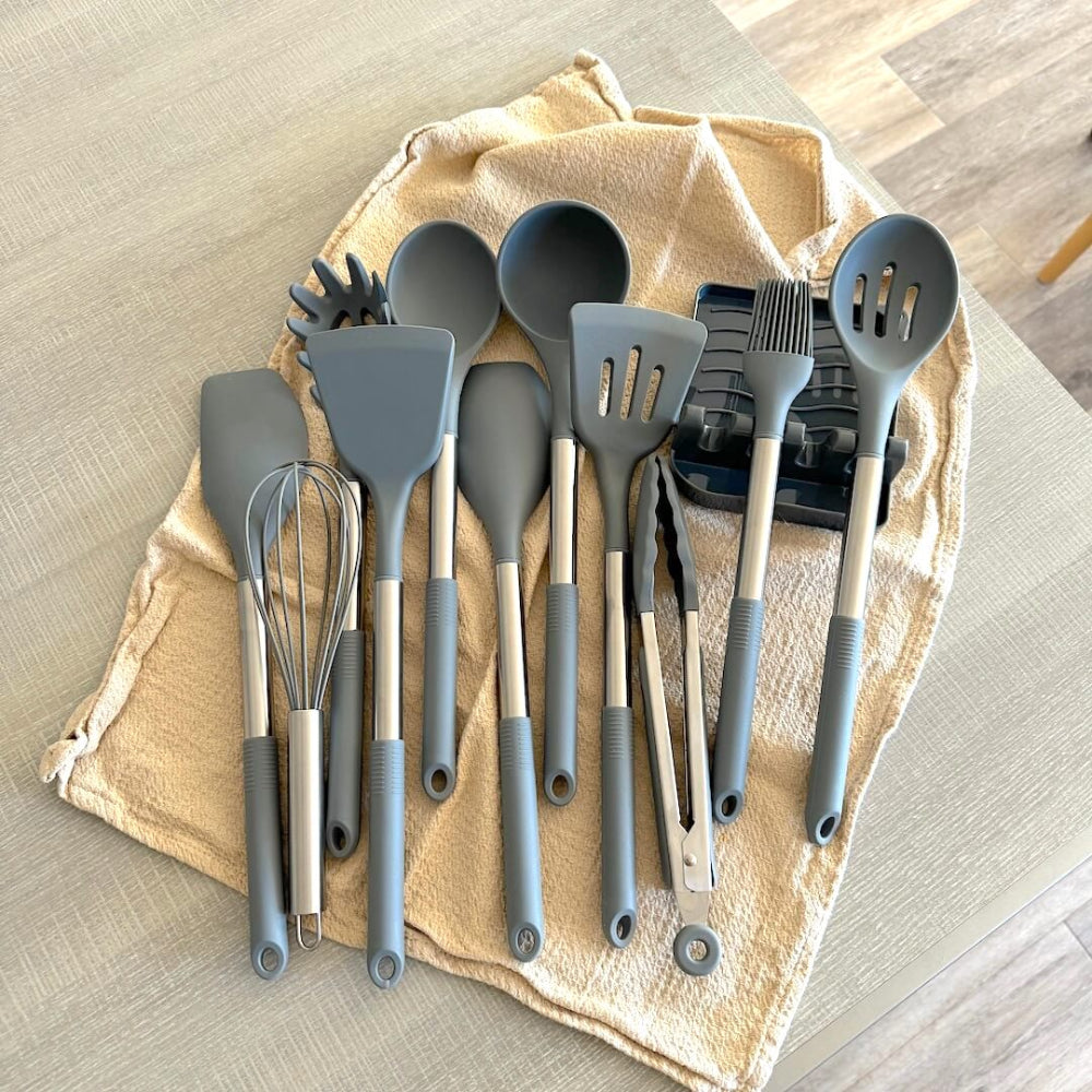Conjunto de panelas de silicone de 12 peças - completo e confortável de utilizar