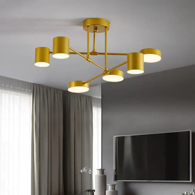 Plafonnier Moderne À 6 Têtes LED Orientables – Éclairage Polyvalent Et Design Chic