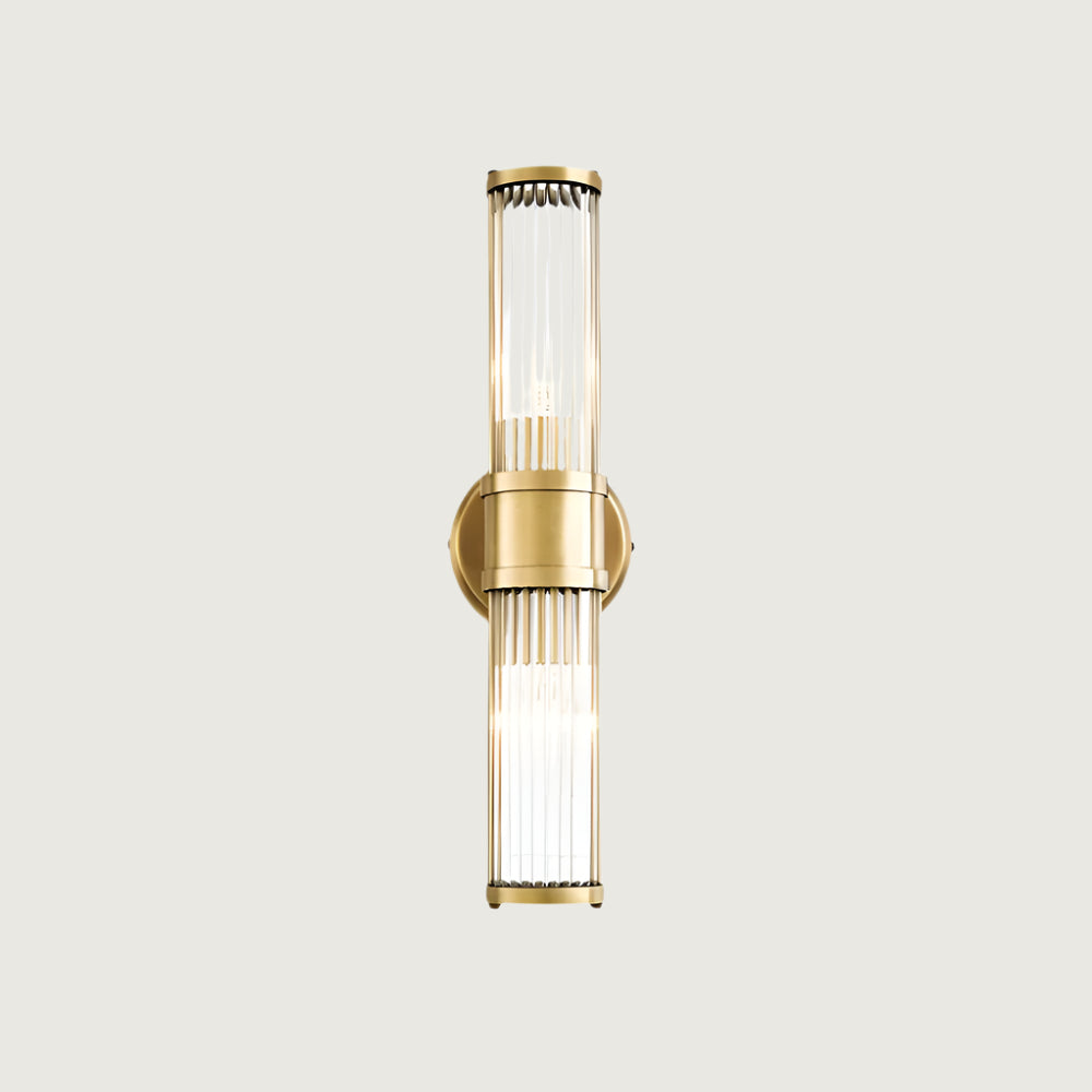 Luminaire Mural Cylindrique Moderne – Style Moderne Doré En Métal Et Verre
