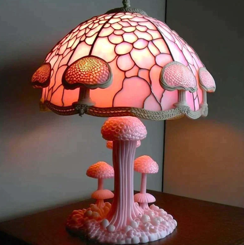 Uklidňující vitrážová lampa – jemné světlo a teplá atmosféra 