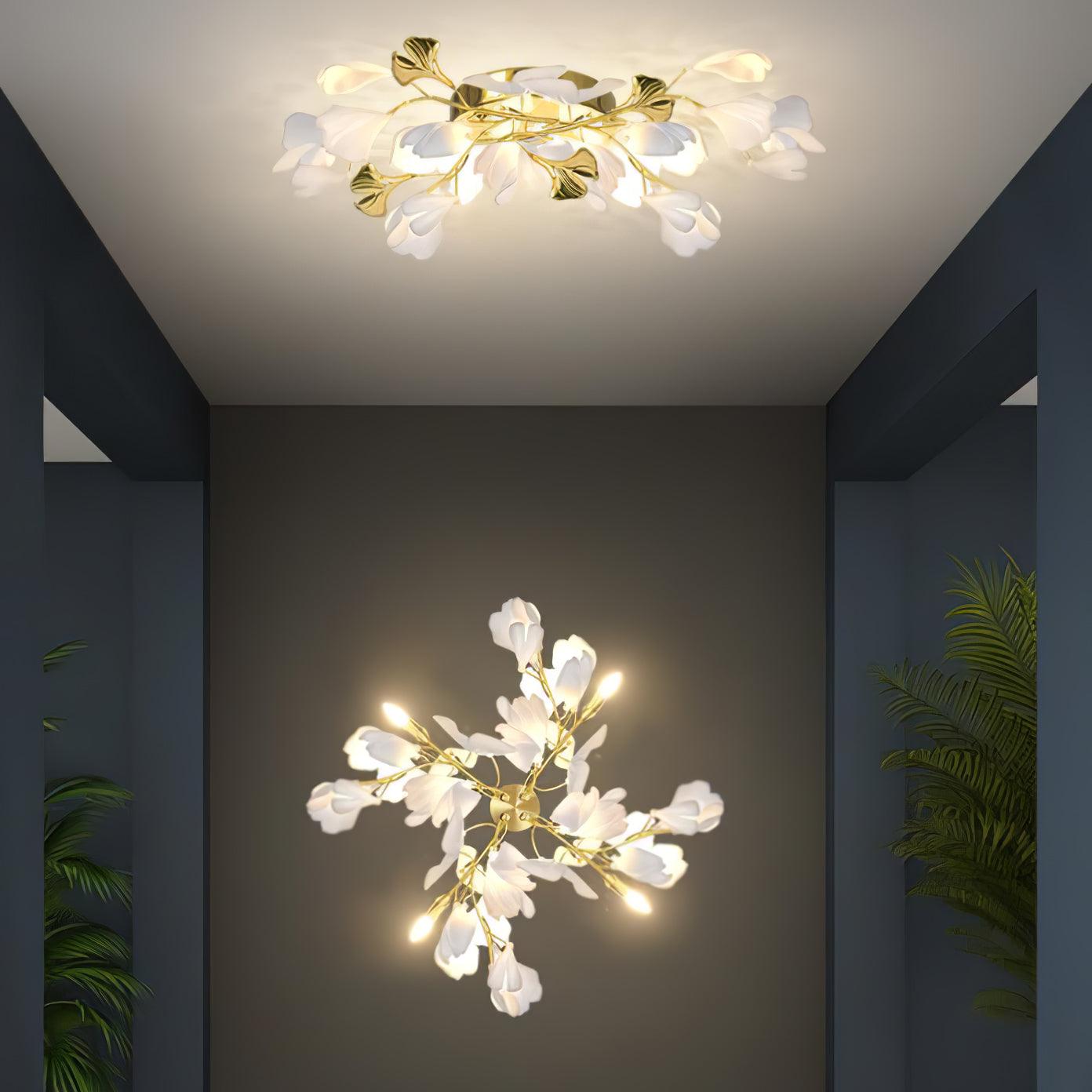 Aplique Floral - Elegancia dorada y luz suave