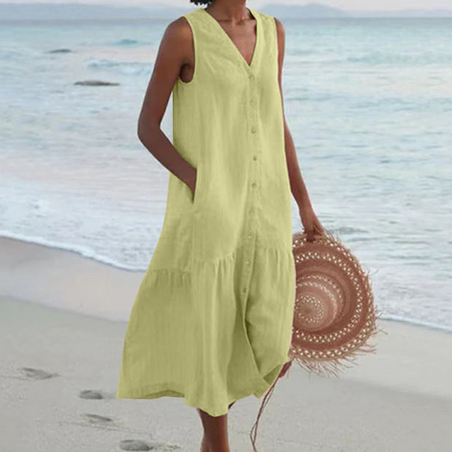 Sandrine | Vestido Ligero de Verano – Elegancia y Escote en V 