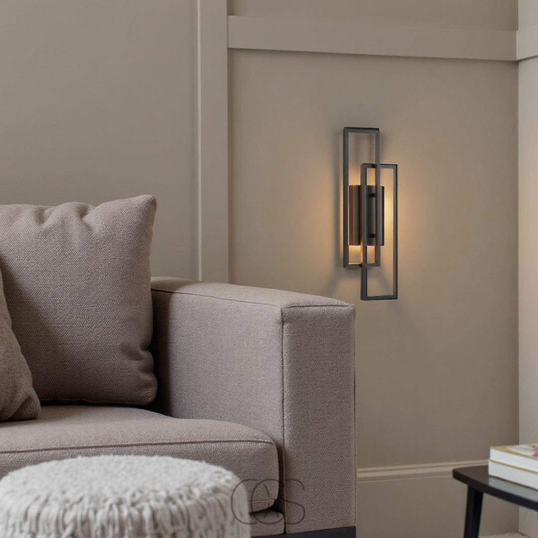 Rechteckige geometrische Wandlampe – Eleganz und Modernität 