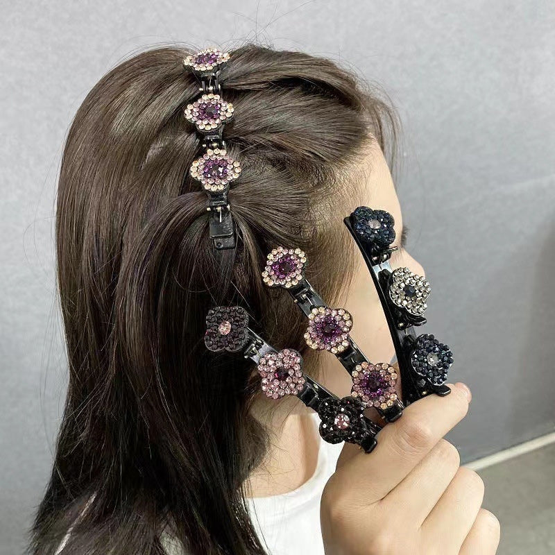 Barrette à cheveux fleur cristal