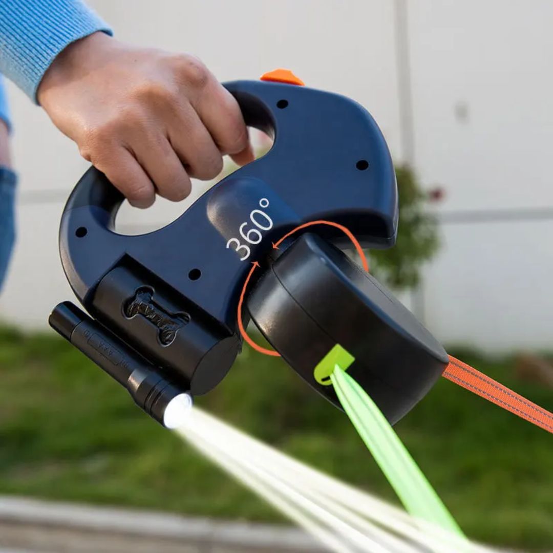 Låt Dubbel Återvinningsbar För Hundar – Med LED-lampa Och Påse Dispenser 