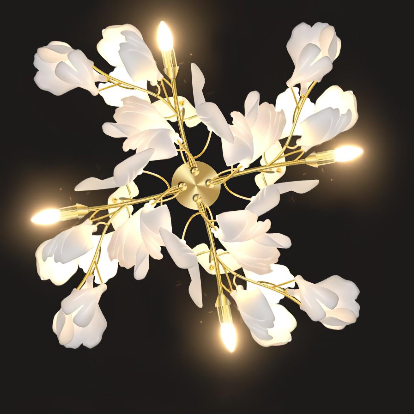 Applique Murale Florale — Élégance Dorée & Lumière Douce