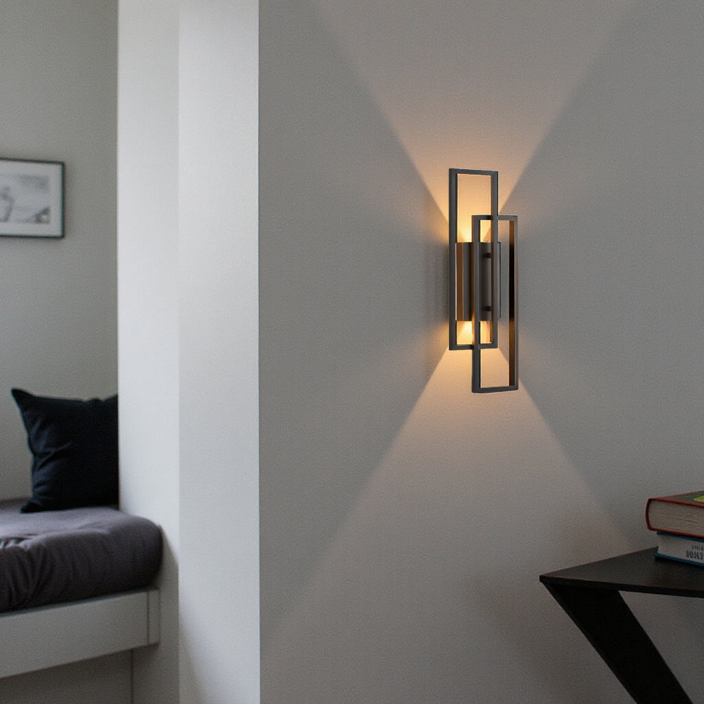 Rechteckige geometrische Wandlampe – Eleganz und Modernität 