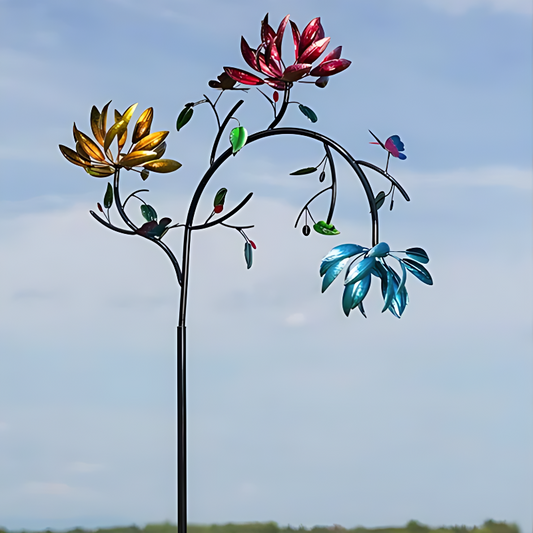 Blumenwindspiel für den Garten – Drehende und Bunte Dekoration 