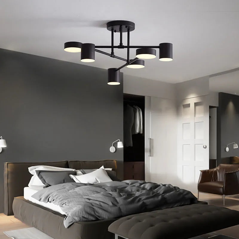 Plafonnier Moderne À 6 Têtes LED Orientables – Éclairage Polyvalent Et Design Chic