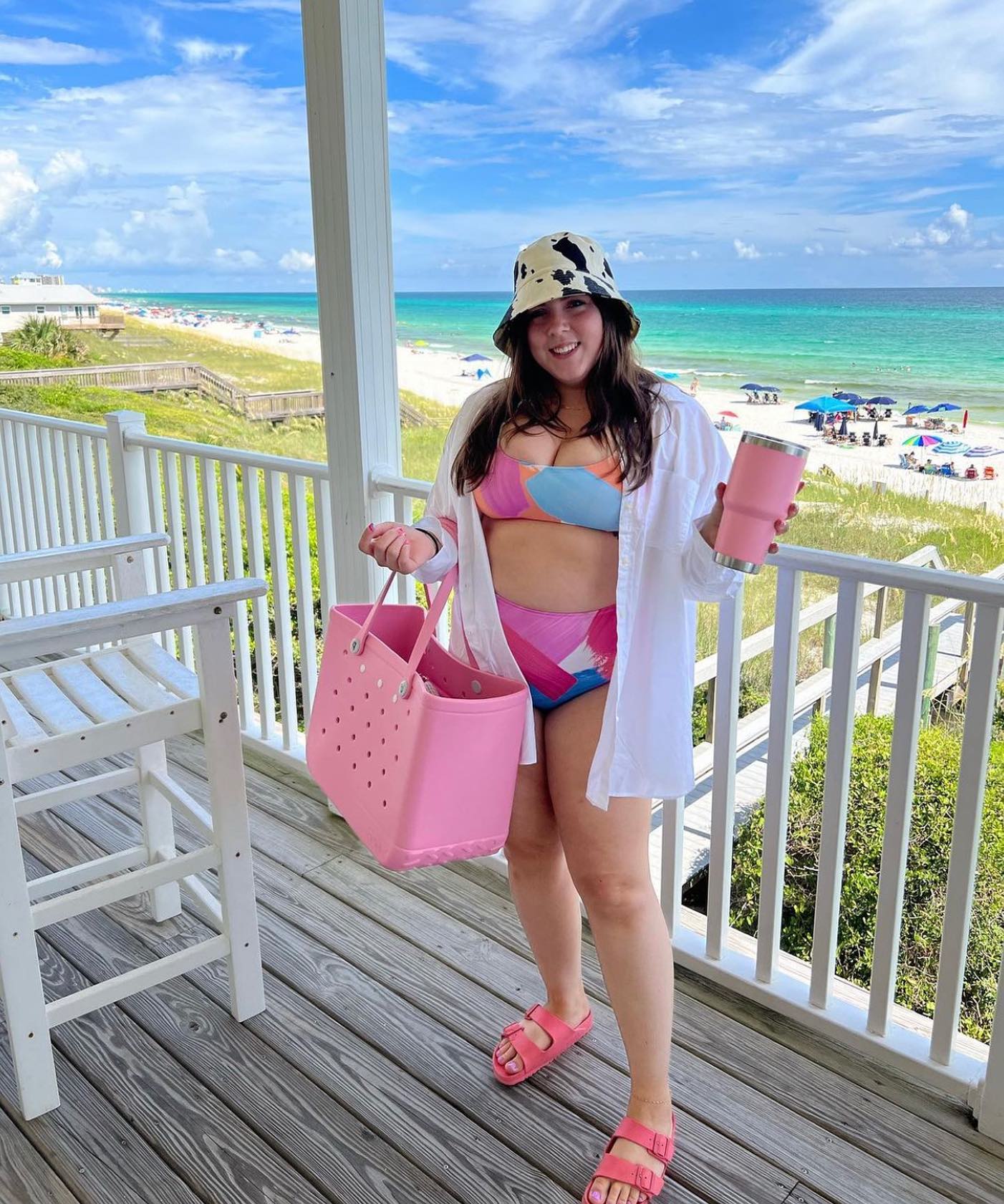 Saco de praia rígido - Design colorido e grande capacidade