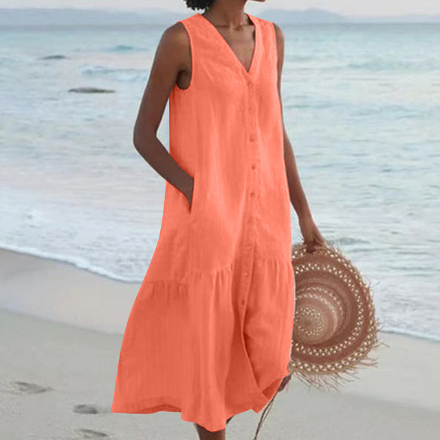 Sandrine | Vestido Ligero de Verano – Elegancia y Escote en V 