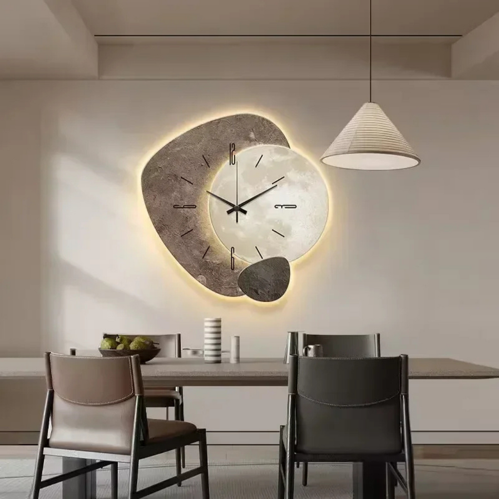 Duża Zegar Ścienny – Nowoczesny Design i Ambientowe Światło LED 